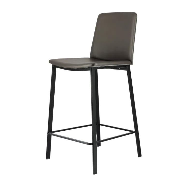 Primera Tabouret snack belge rembourré en simili et pieds en métal