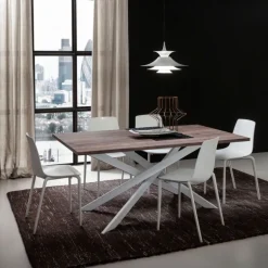Renzo Table de salle à manger design extensible en stratifié
