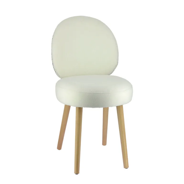 Severus Chaise cosy bicolore en tissu avec pieds bois