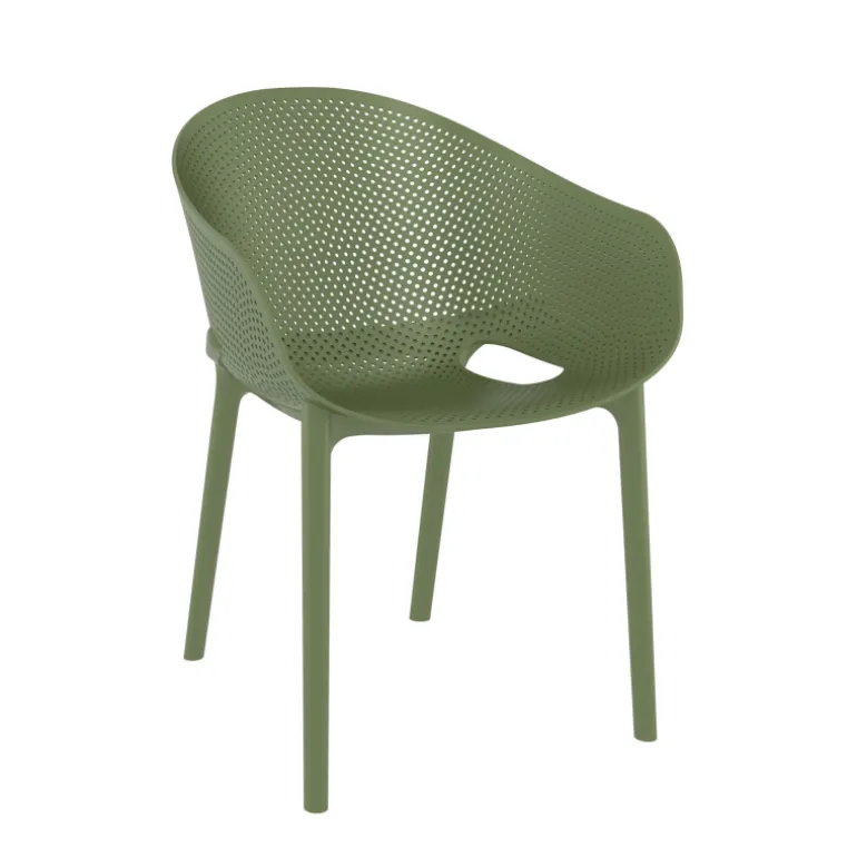 Sky Pro Fauteuil de jardin moderne empilable coque microperforée en polypropylène