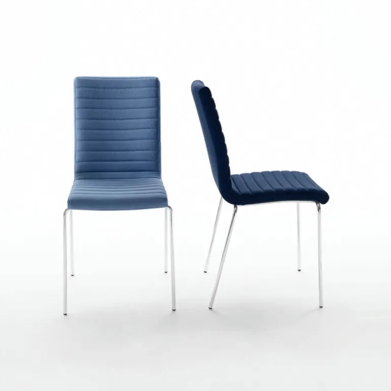 Star Midj® Chaise moderne empilable en tissu et métal