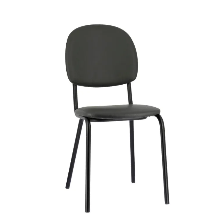 STR5 Chaise de cuisine en simili et métal