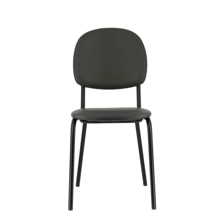 STR5 Chaise de cuisine en simili et métal