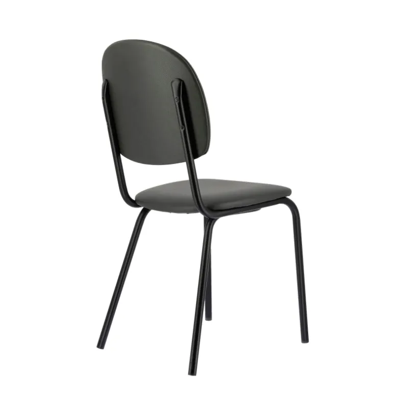 STR5 Chaise de cuisine en simili et métal