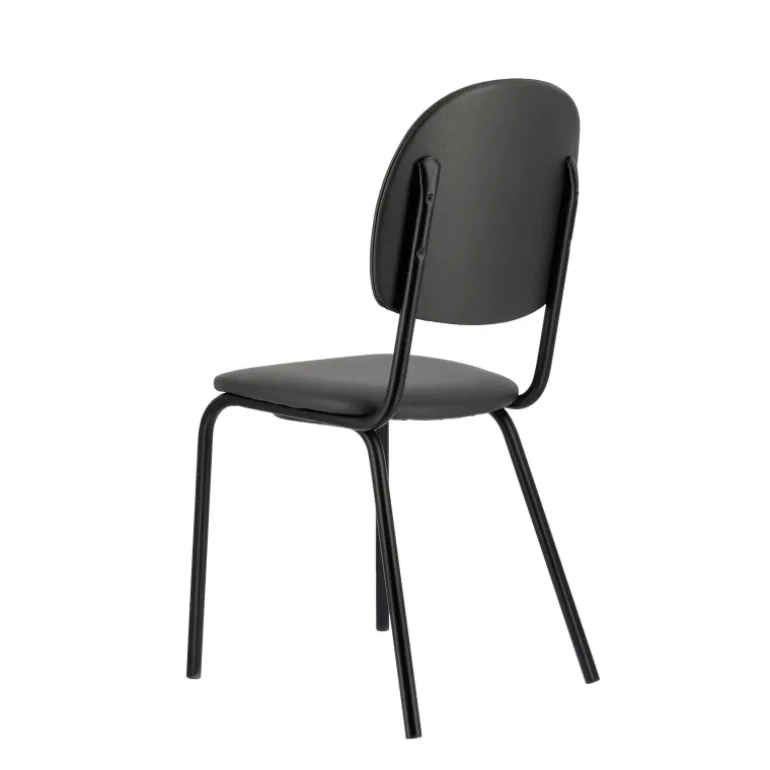 STR5 Chaise de cuisine en simili et métal