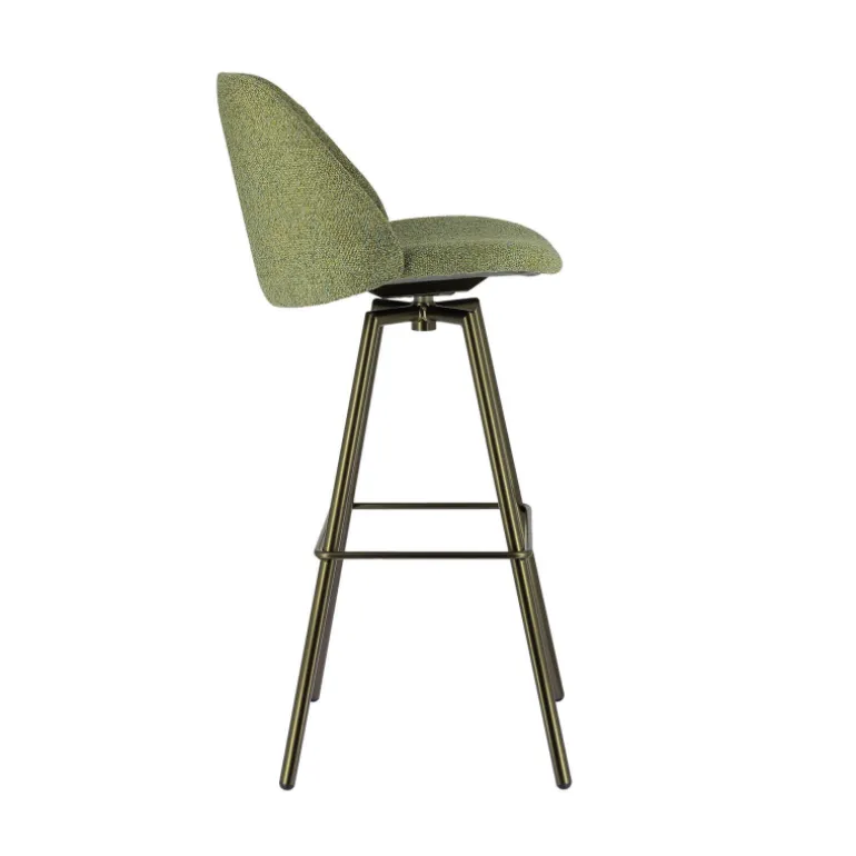 Swiftie Tabouret de bar pivotant en tissu et pieds métal
