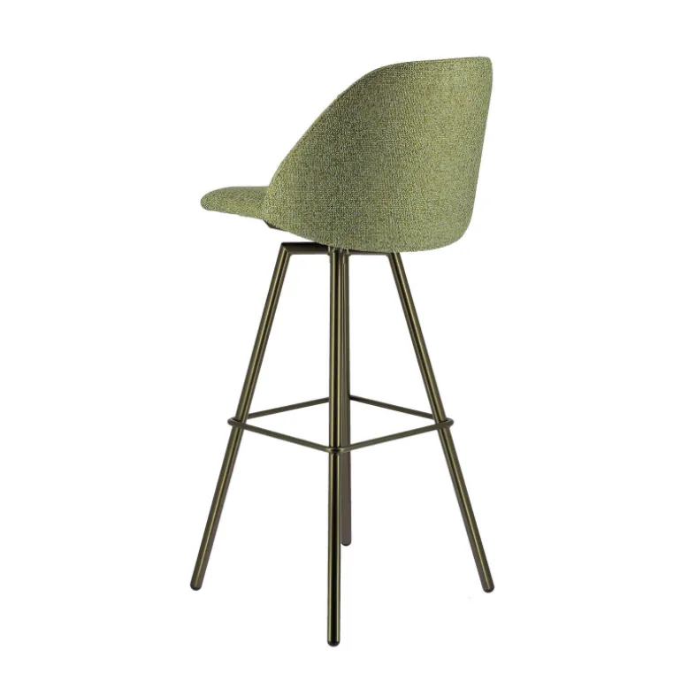 Swiftie Tabouret de bar pivotant en tissu et pieds métal