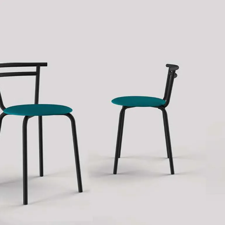Xélus Carrier® Chaise de cuisine fabriquée en France assise ronde structure métal